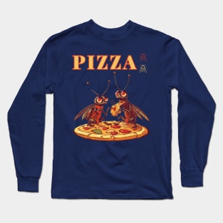 Two Cockroaches Eat a Big Hawaiian Pizza Long Sleeve T-Shirt